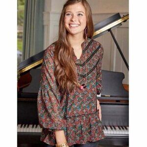 Matilda Jane Choose Your Own Path Carol Top Blouse Floral Print Boho Hippie S
